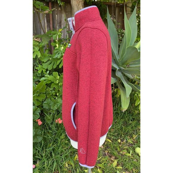 LL Bean Heathered Red 1/4 Snap Sweater Fleece Pullover Size Large MSRP $89 - Picture 7 of 10